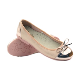 American Club Pumpe za balerine s američkim lukom ružičasta žuta boja bijela 3