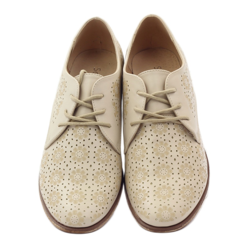 Sergio Leone Ženske cipele sa stilskim cvijećem bež 4