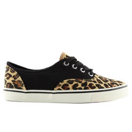 Tenisice na vezanje K-75 Brown / leop smeđa crna 1