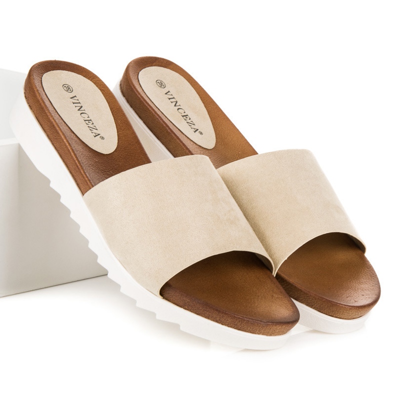 Vinceza papuče od bež antilopa 1