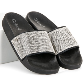 Girlhood Crne papuče sa kristalima crna 1