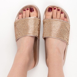 Girlhood Zlatne papuče s kristalima zlatna 1