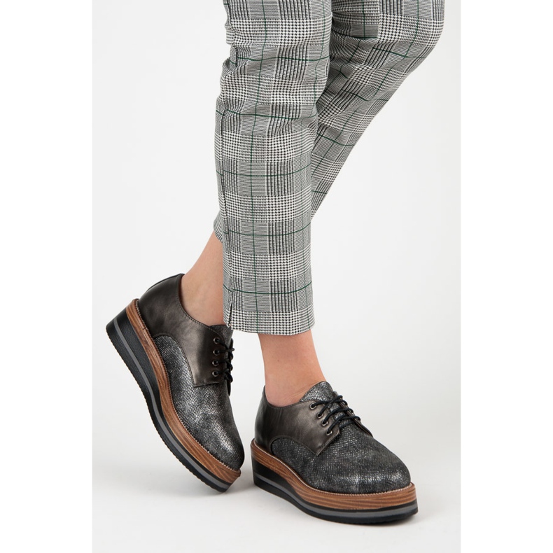 Kylie Elegantne cipele na klin siva 2