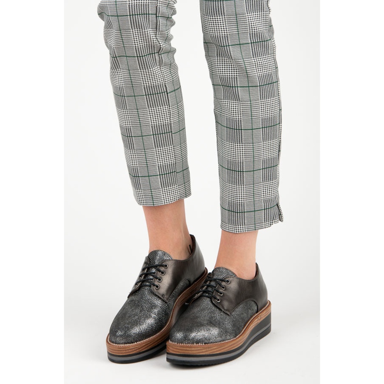 Kylie Elegantne cipele na klin siva 1