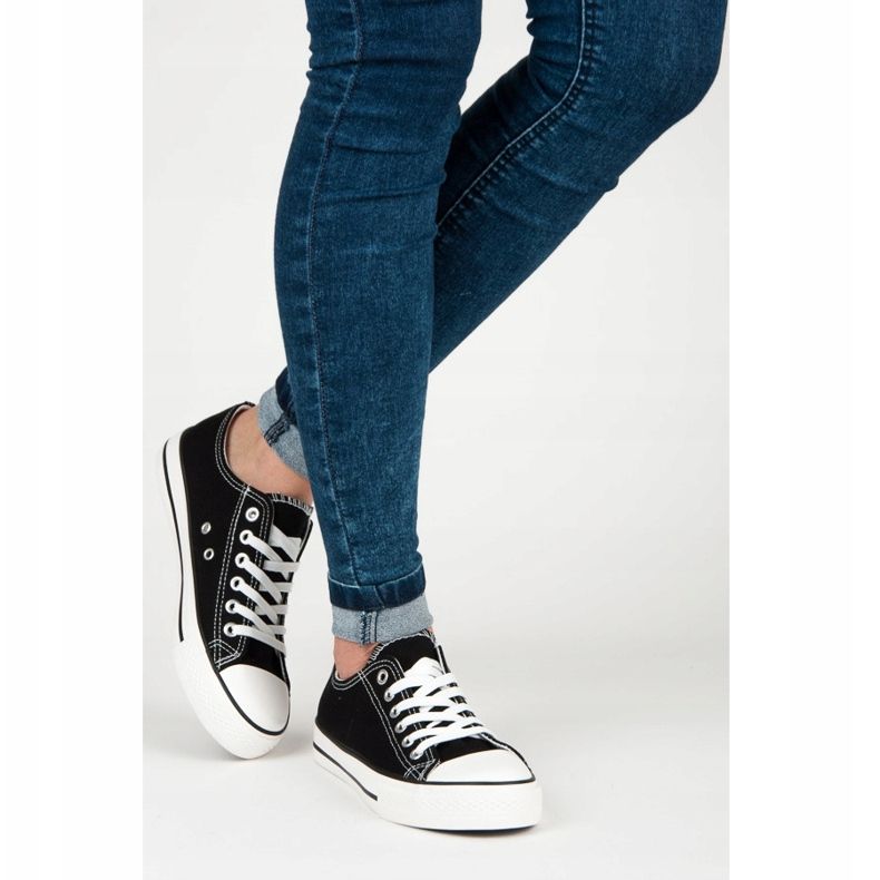 Ženske klasične crne tenisice crno 2