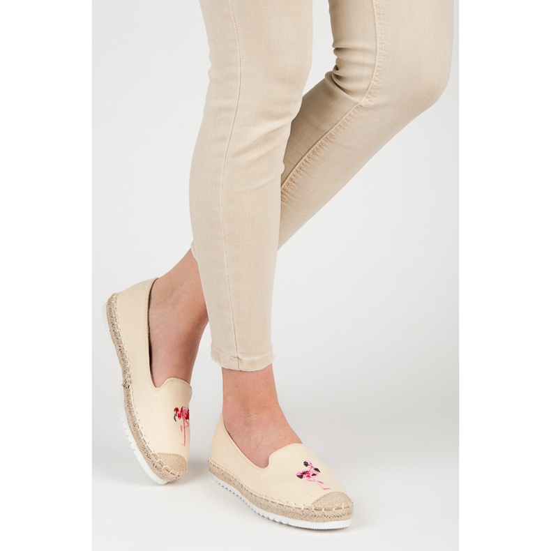 Bestelle Espadrile s flamingom smeđa 2