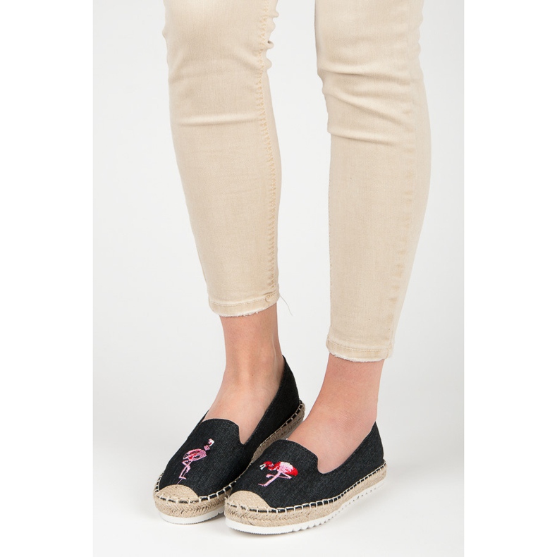 Bestelle Espadrile s flamingom crna 1