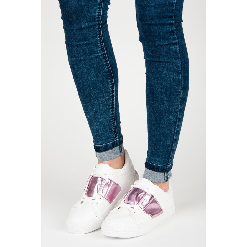 Bijele modne tenisice bijela ljubičasta 1