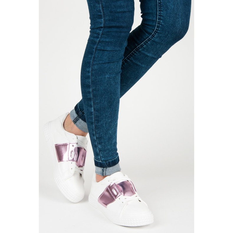 Bijele modne tenisice bijela ljubičasta 2