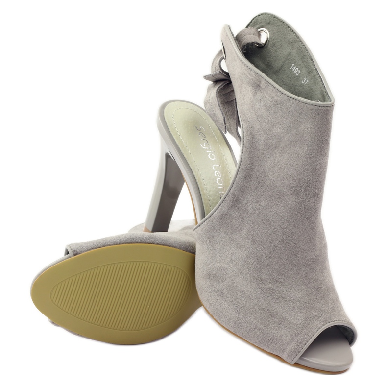 Sergio Leone 1493 vezane sandale od antilopa siva 3