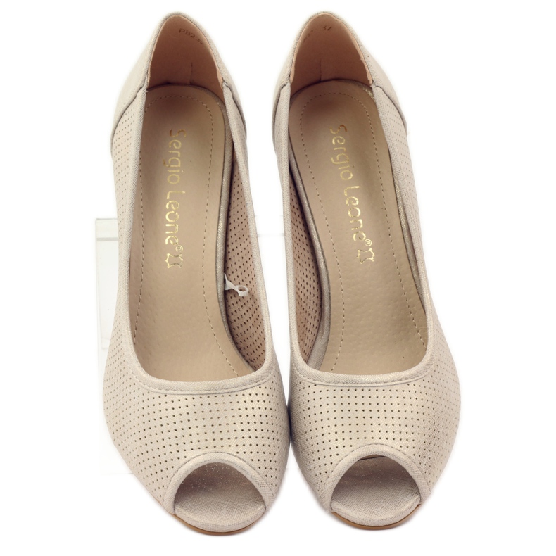 Pumpe perforirane Sergio Leone 232 smeđa žuta boja 4