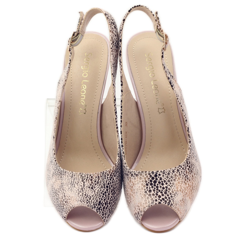 Sandale na stupu Sergio Leone 578 smeđa ružičasta 4