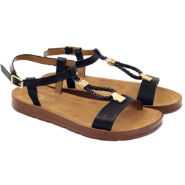 Filippo Crne ženske sandale 104 crno žuta boja 3