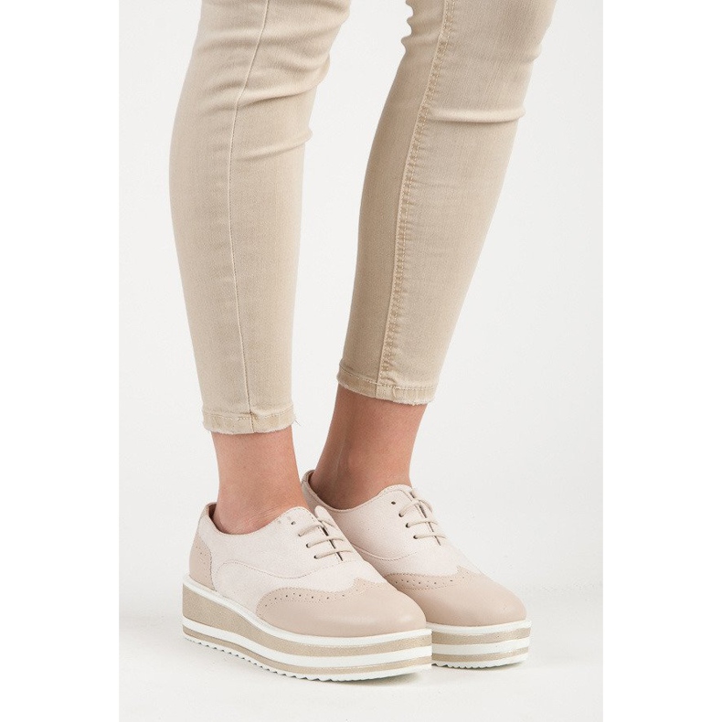 Fgm Paris Vezane hlače na platformi smeđa 1