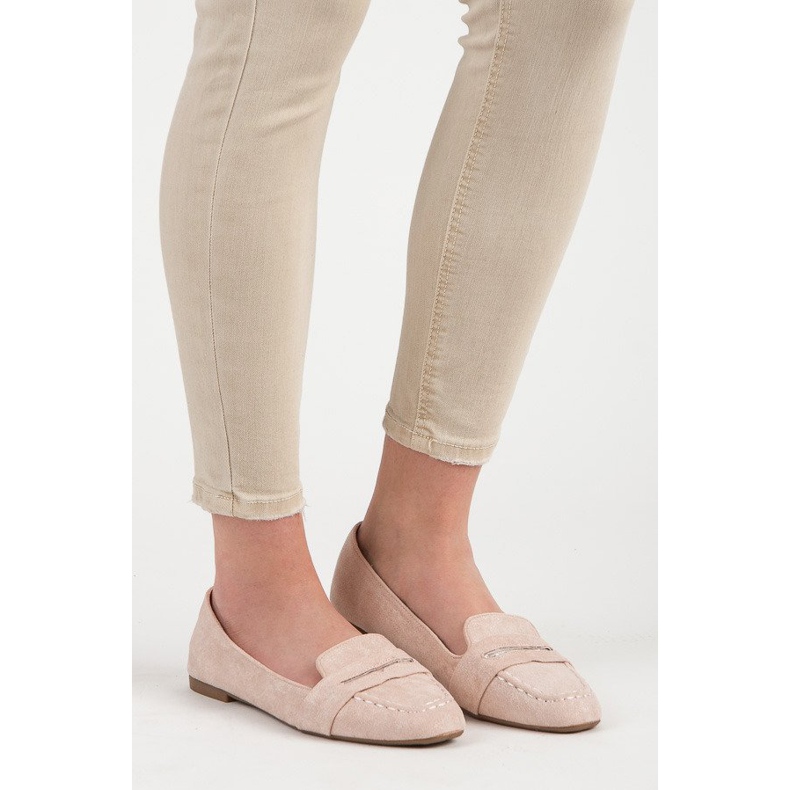 Small Swan Mokasine od antilopa sa sjajem ružičasta 1