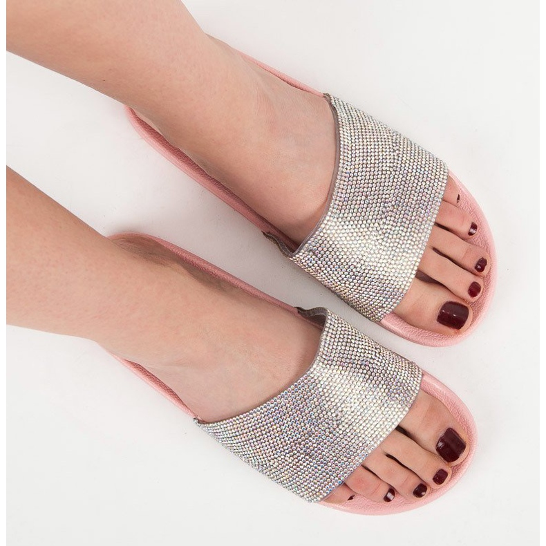 Bello Star Papuče s kristalima ružičasta 1