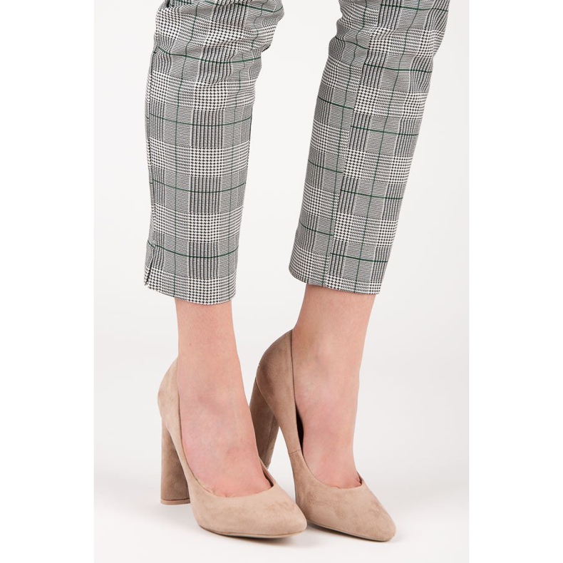 Ideal Shoes Elegantne pumpice na stupu smeđa 2