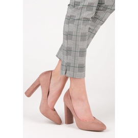 Ideal Shoes Elegantne pumpice na stupu ružičasta 2
