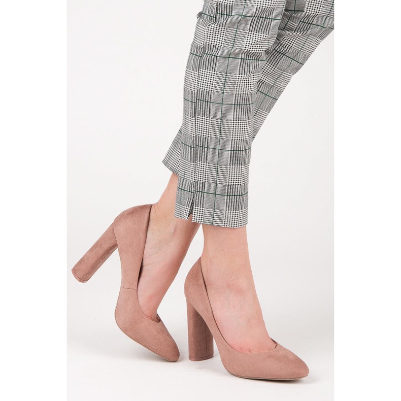 Ideal Shoes Elegantne pumpice na stupu ružičasta 2
