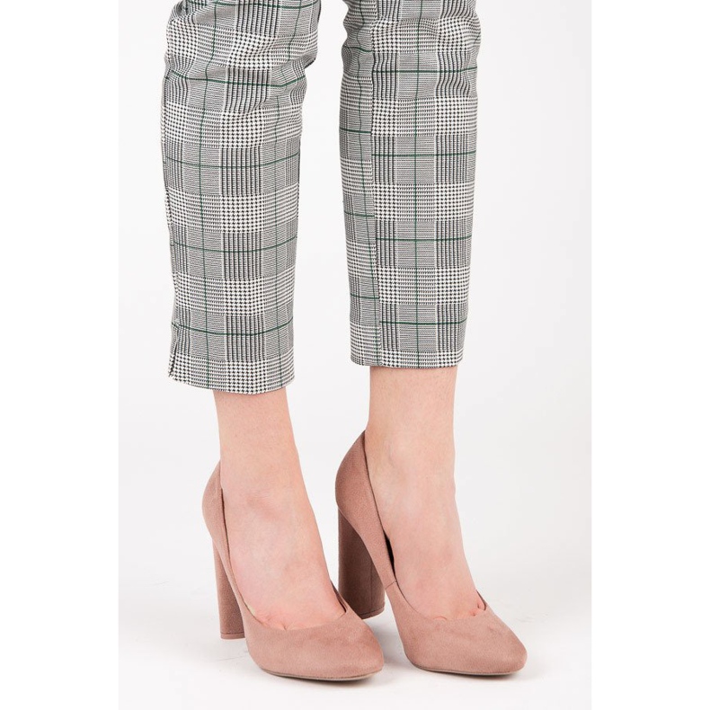 Ideal Shoes Elegantne pumpice na stupu ružičasta 1