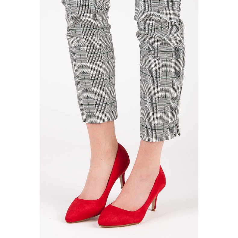 Cipele na visoku petu od antilopa crvena 1