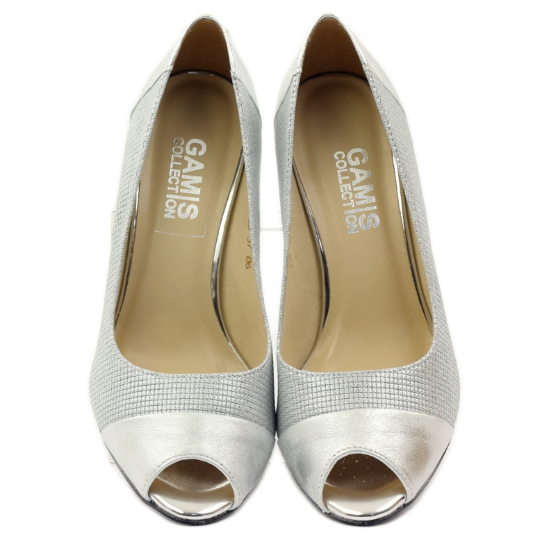 Ženske pumpice Gamis 1525 srebrna siva 4