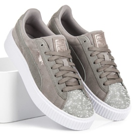 Puma Suede platforma Peblle WN`S siva 1