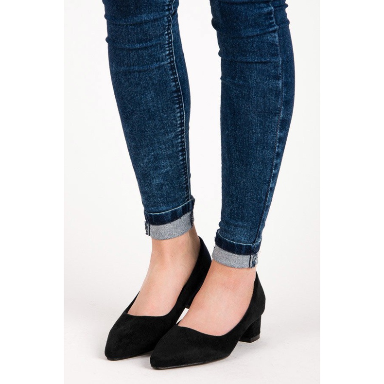 Best Shoes Cipele od antilopa s niskom potpeticom crna 2