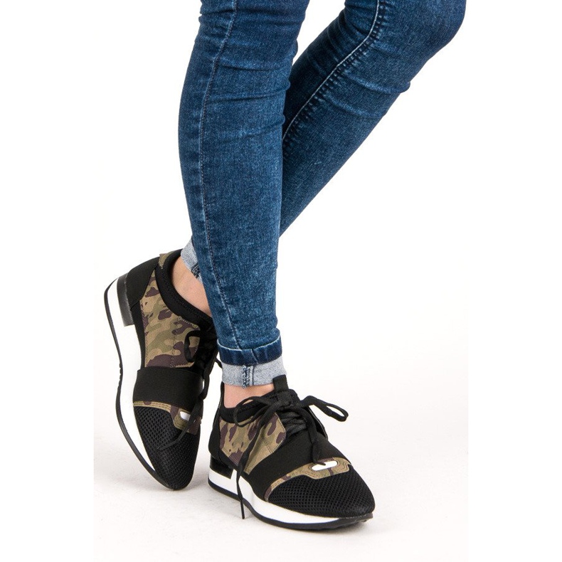 Slip-on sportske cipele crna smeđa zelena 1