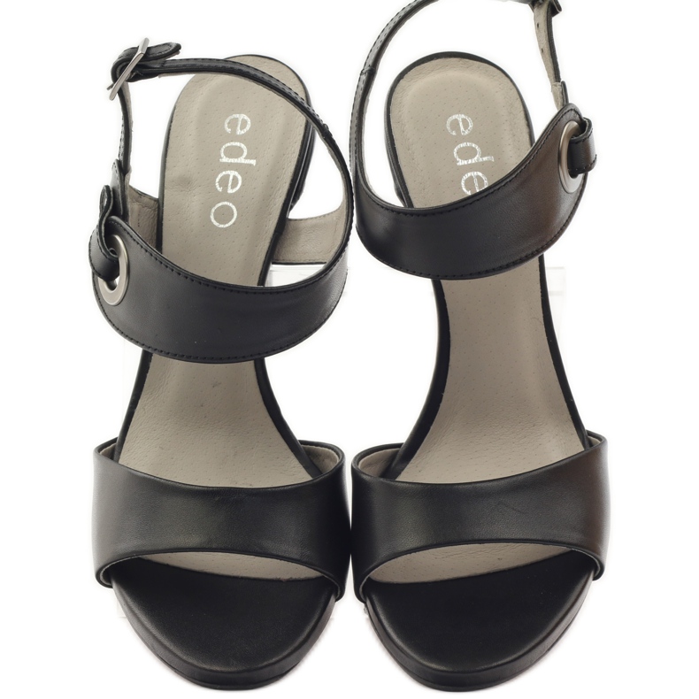 Kožne sandale na petu Edeo 3208 crno 4