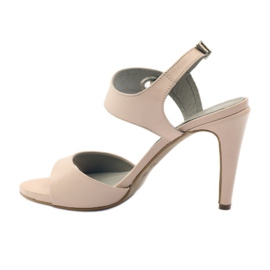 Kožne sandale na pribadaču Edeo 3208 ružičasta 2