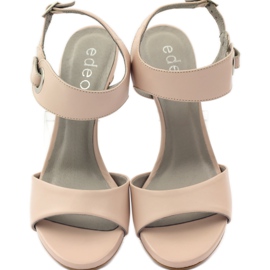 Kožne sandale na pribadaču Edeo 3208 ružičasta 4