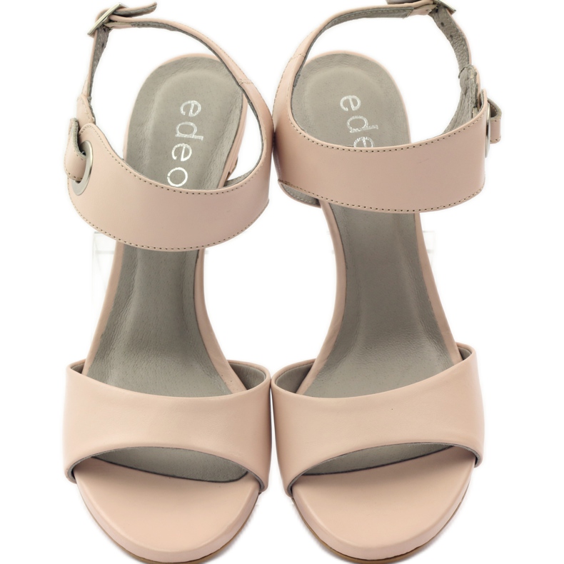 Kožne sandale na pribadaču Edeo 3208 ružičasta 4