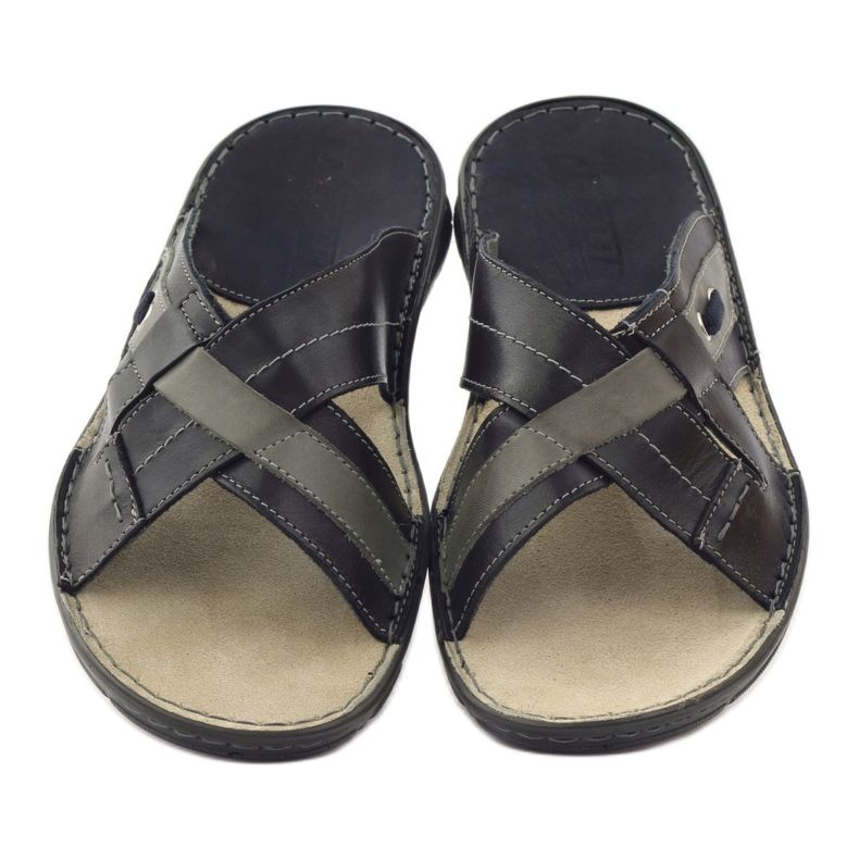 Muške kožne papuče Naszbut 055, tamnoplave plava 4