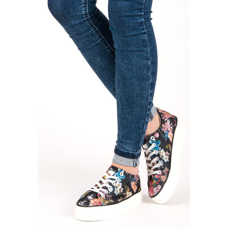 Yes Mile Vezane tenisice s cvijećem višebojan 2