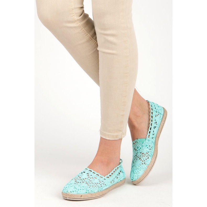Seastar Mint čipkane espadrile zelena 1