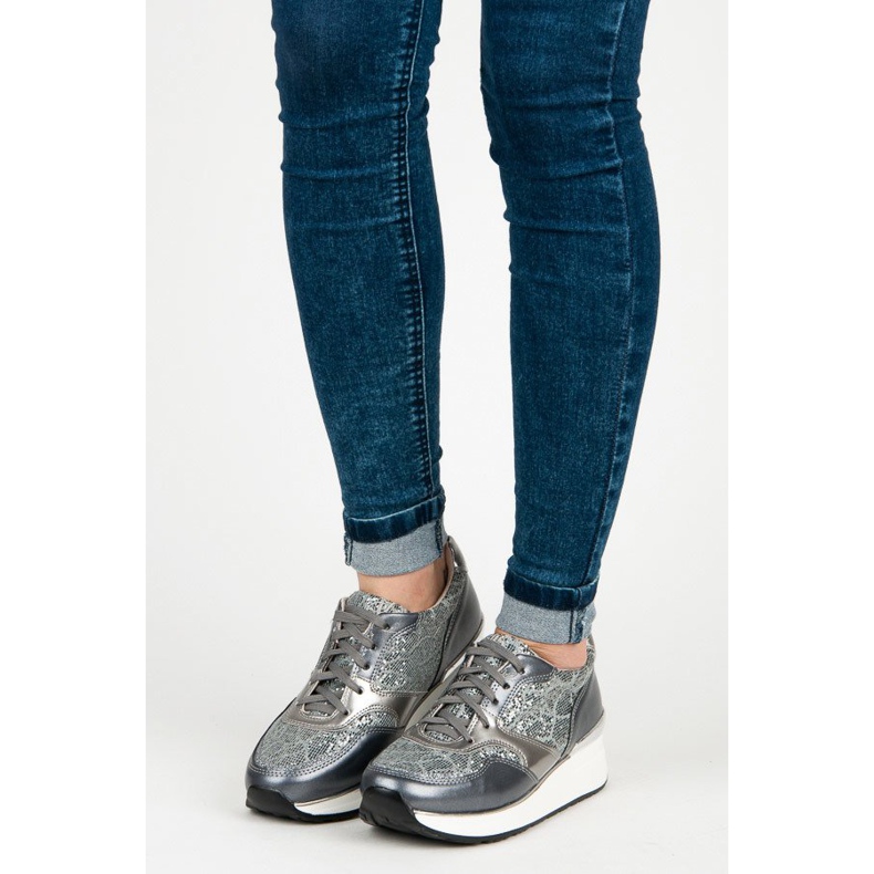 Kylie Sportske cipele sa sjajem siva 2