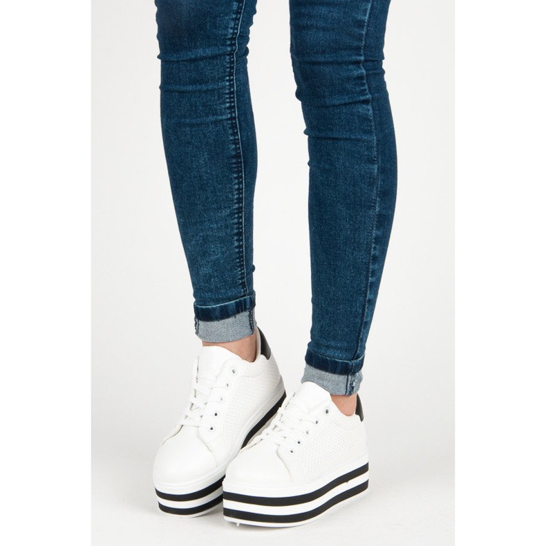 Seastar Tenisice na vezanje na platformi bijela 1