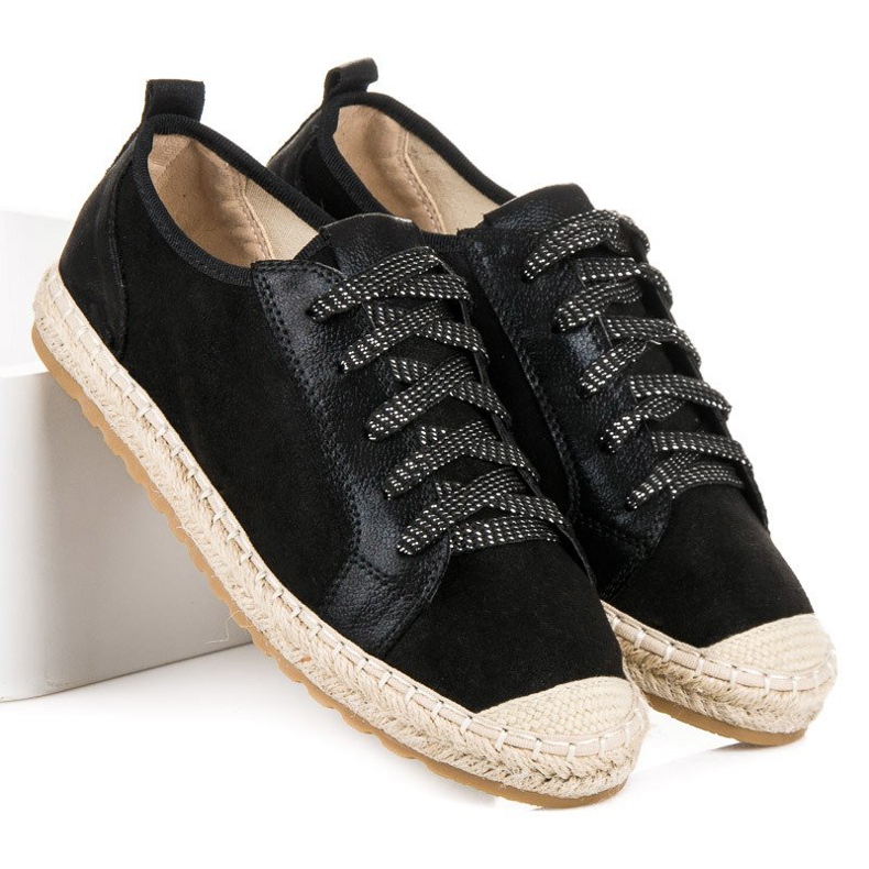 Seastar Espadrile od antilopa na vezanje crna 2