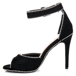 Seastar Sandale od antilopa na visokoj potpetici crna 1