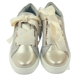 Filippo cipele od puzavog kožnog uloška siva zlatni 4