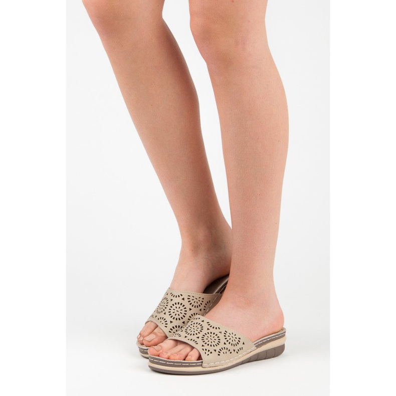 Hasby Ženske ažurne papuče smeđa 2