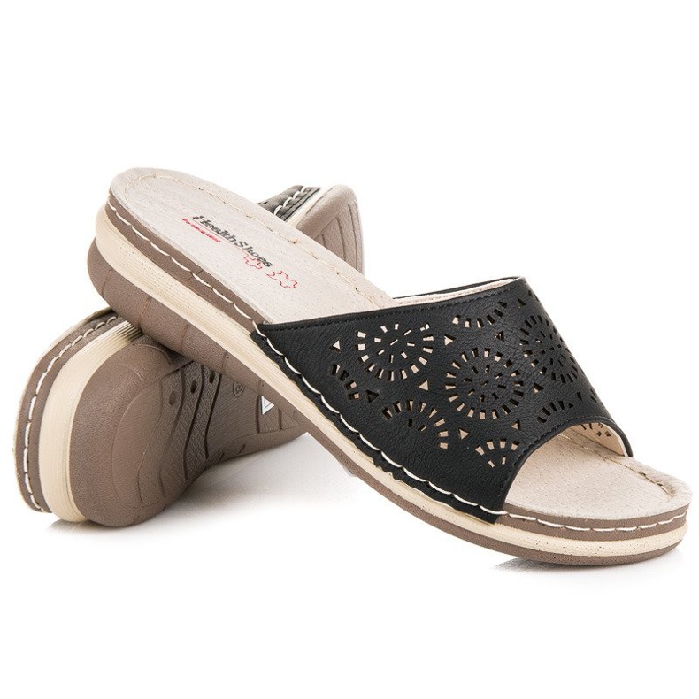 Hasby Ženske ažurne papuče crna 1