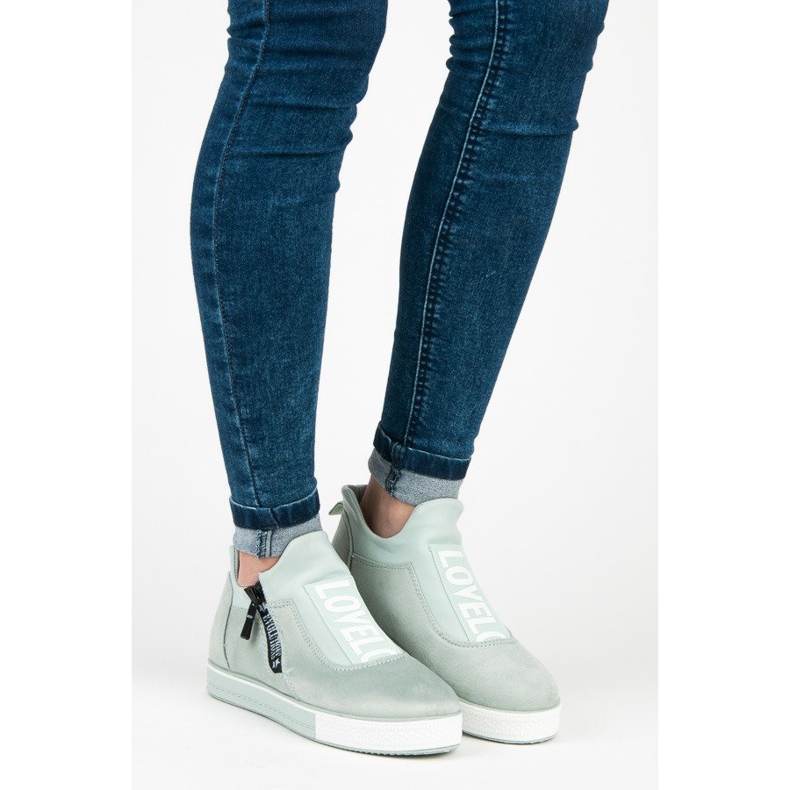 Ideal Shoes Zelene antilop tenisice zelena 1