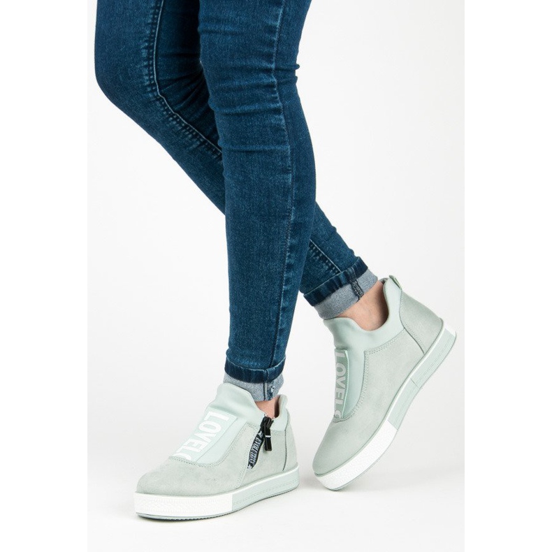 Ideal Shoes Zelene antilop tenisice zelena 2