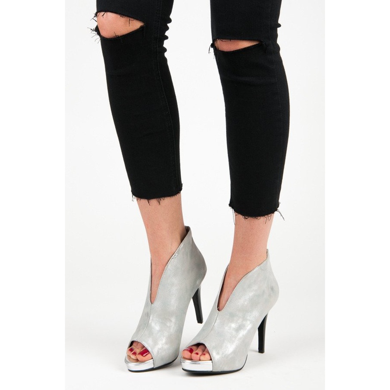 Vinceza Otvorene čizme siva 1