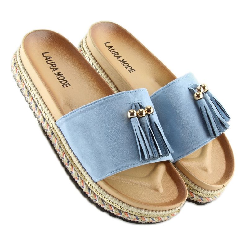 Plave ženske papuče LS-93 LT.BLUE plava 2