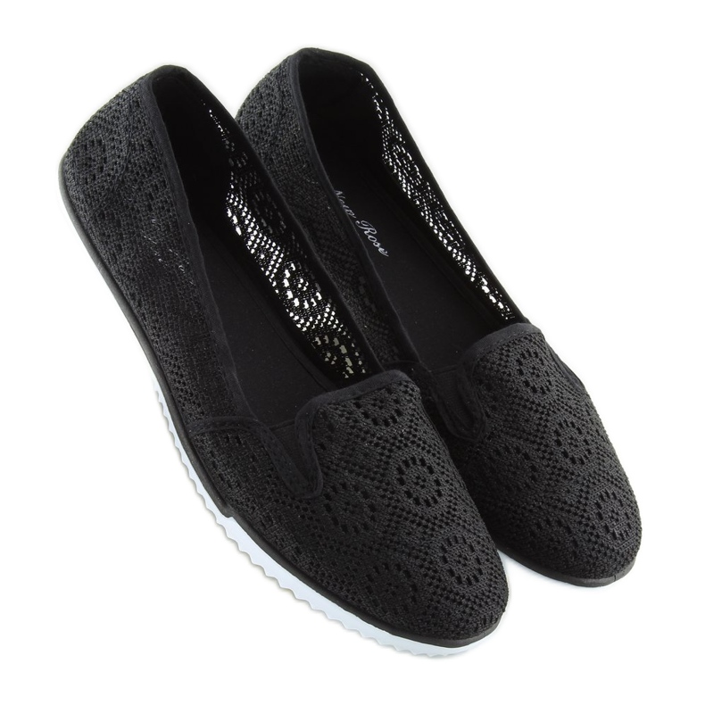 Crni čipkasti slipony MN70 crni crna 1
