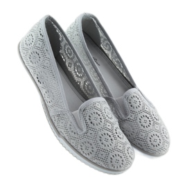 Siva čipkasta slipony MN70 siva 1