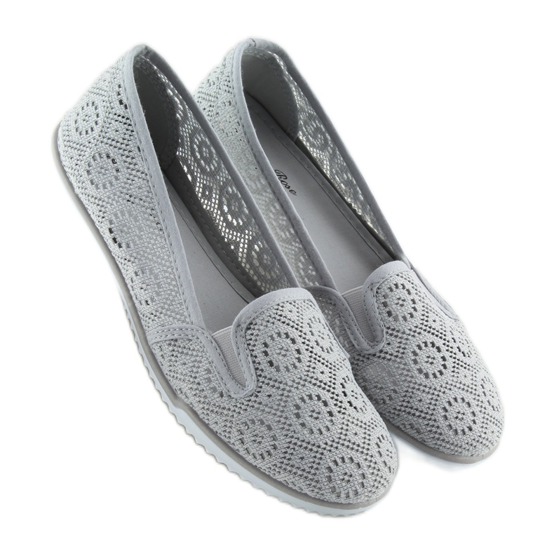 Siva čipkasta slipony MN70 siva 1